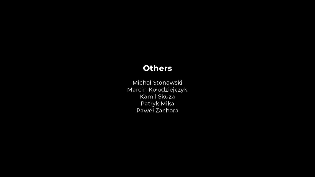 Credits z gry Car Detailing Simulator, na liście nazwisk znajduje się Michał Stonawski.